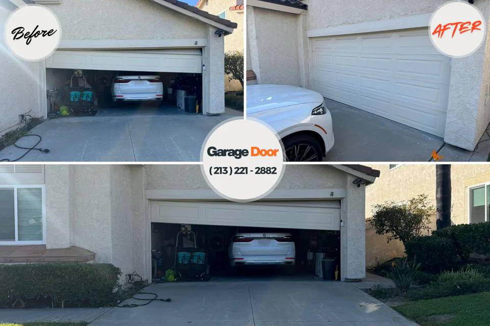 Before and after: garage door repair Santa Clara, CA